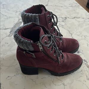 Women's Burgundy Ankle Boots